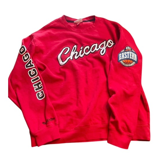Mitchell Ness Hardwood Classics Red Chicago Bulls Size Large Retro Basketball - Picture 4 of 16